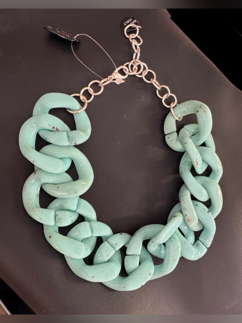 Alisha D Turquoise large link necklace